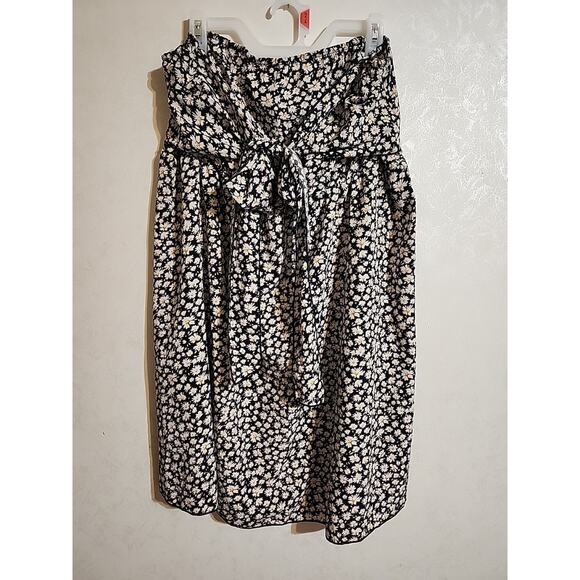 Shein Curvy Strapless Halter Dress Mini Plus size 4XL Black White Floral - Picture 1 of 6